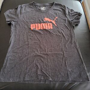 Puma Gray T-Shirt with Red Logo